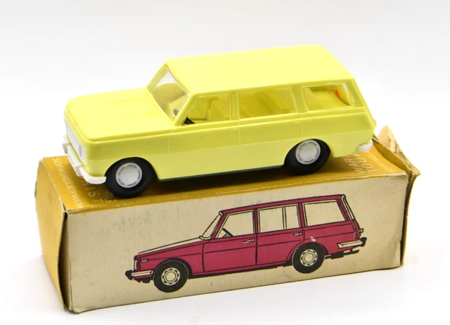 Audi 100 Piko/Anker 1:24 – Friction Jaune 1970, Made In GDR, Neuf
