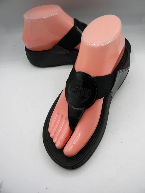 FitFlop Walkstar Black Thong Slip On Sandals Size 5