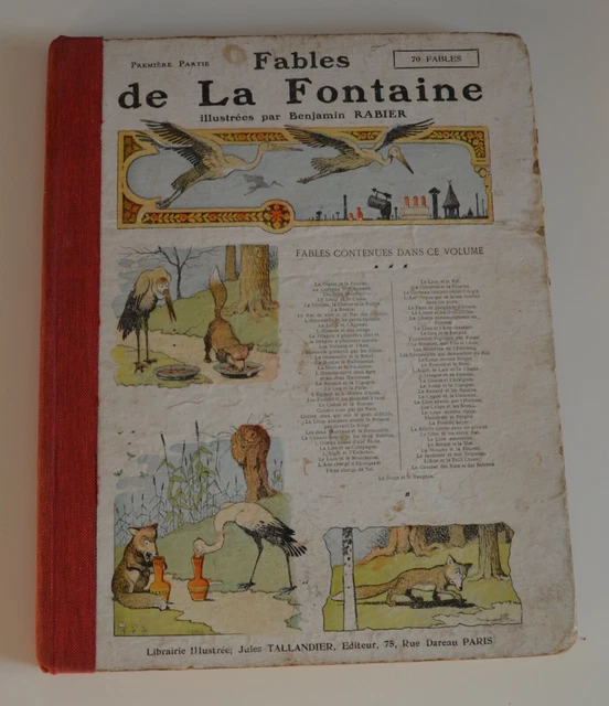 Livre Ancien Fables De La Fontaine - Benjamin Rabier - 1er partie -