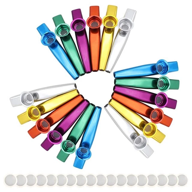 18Pcs Metal Kazoo Musical Instruments Flutes Companion with Kazoo9092