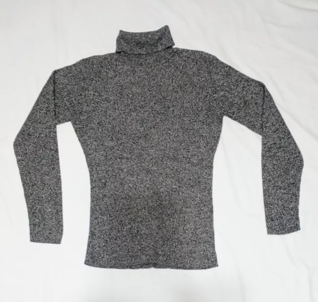 Liz Claiborne Womens Charcoal Grey Heather Long Sleeve Turtleneck Sweater Size M