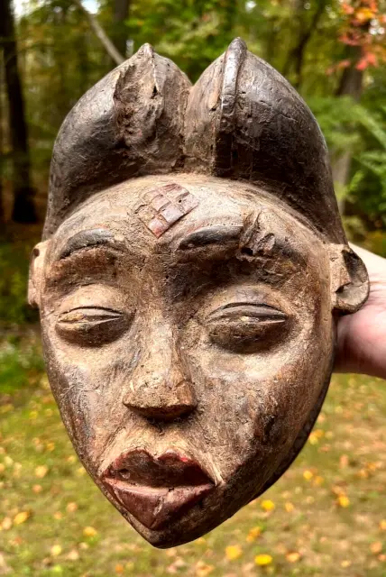 Old African Wood Punu Mask - CONGO - Early to Mid 20th Century