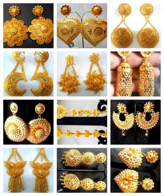 Indian 22K Gold dIfferent Wedding Variations Different Jhumka Earrings Jhumki