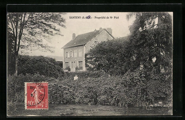 CPA Santeny, Propriètè de Mr Piot 1908