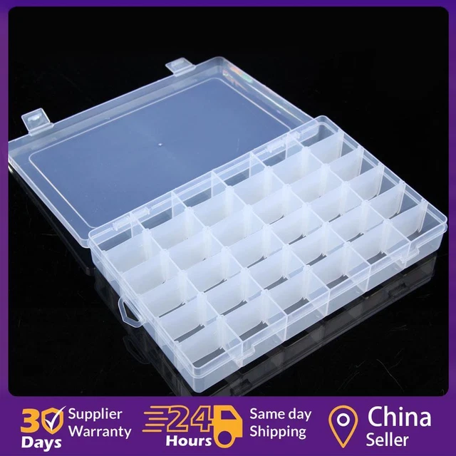 36 GRID COMPARTMENT Container Practical Plastic Storage Box Nail Art ...