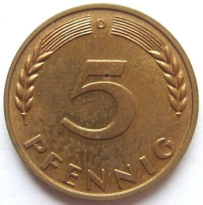 Pièce de Monnaie Banque Allemande Pays 5 Pfennig 1949 D En