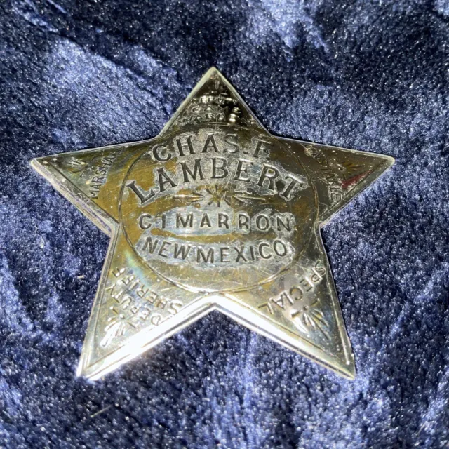 Franklin Mint Silver Badge Chas.f. Lambert Cimarron New Mexico