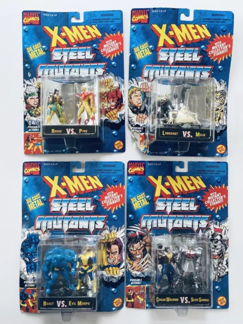 Marvel Comics - X-MEN STEEL MUTANTS Die Cast Metal Posable Action Figures Lot 4