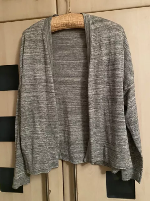 Next Grey Long Sleeve  Lightweight Open Cardigan Size 14. Good Condition