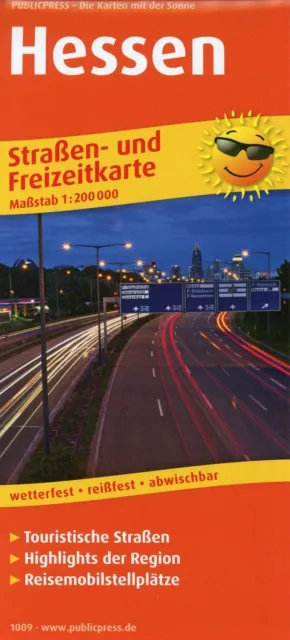 Hessen. Straßen- und Freizeitkarte 1 : 200 000 (Land-)Karte Deutsch 2017