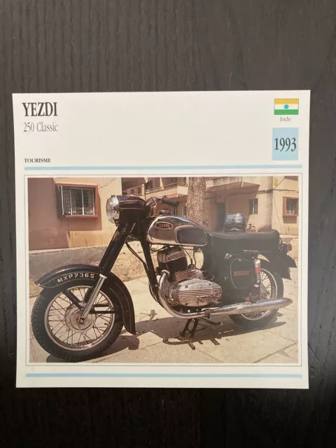 CARTE FICHE MOTO collection ATLAS YEZDI 250 CLASSIC