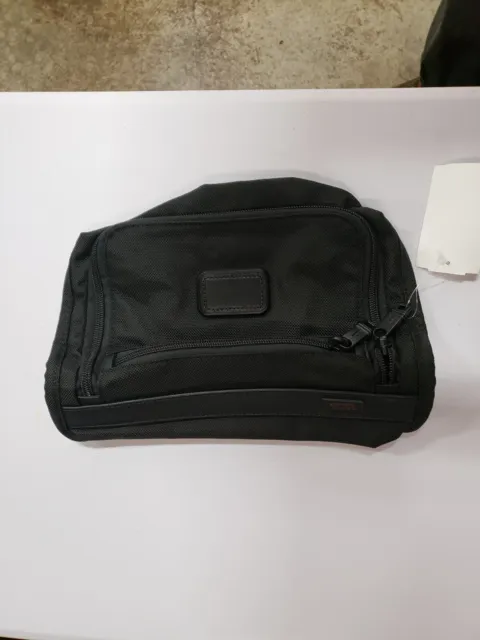 Tumi Pouch Black Small Organizer Travel Hand Bag Zipper NWT