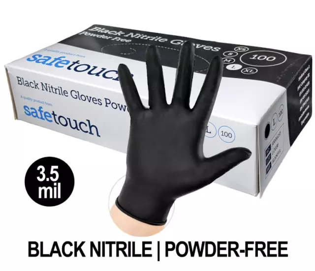 BLACK BLUE Disposable Gloves Nitrile Powder Latex Free**100**200**