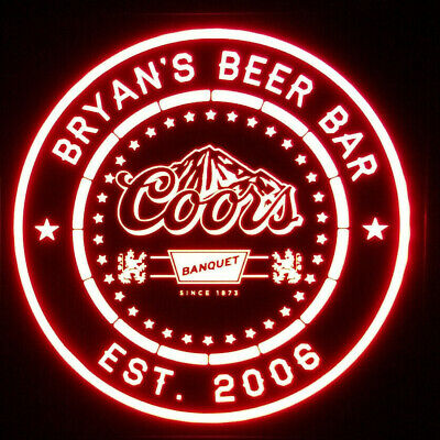 Custom Coors Banquet Beer LED Sign Personalized, Home bar pub Sign, Lighted Sign