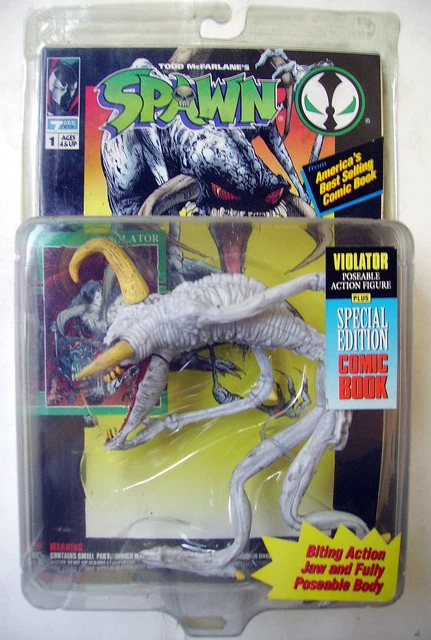 SPAWN - VIOLATOR blanc + comics -  McFarlane Toys   neuf sous blister