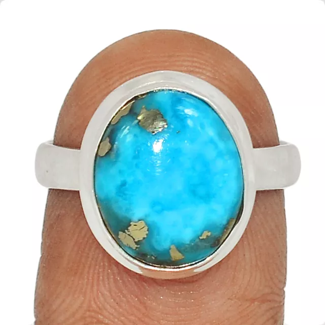 Natural Nishapur, Persian Turquoise 925 Silver Ring Jewelry s.7.5 CR23697