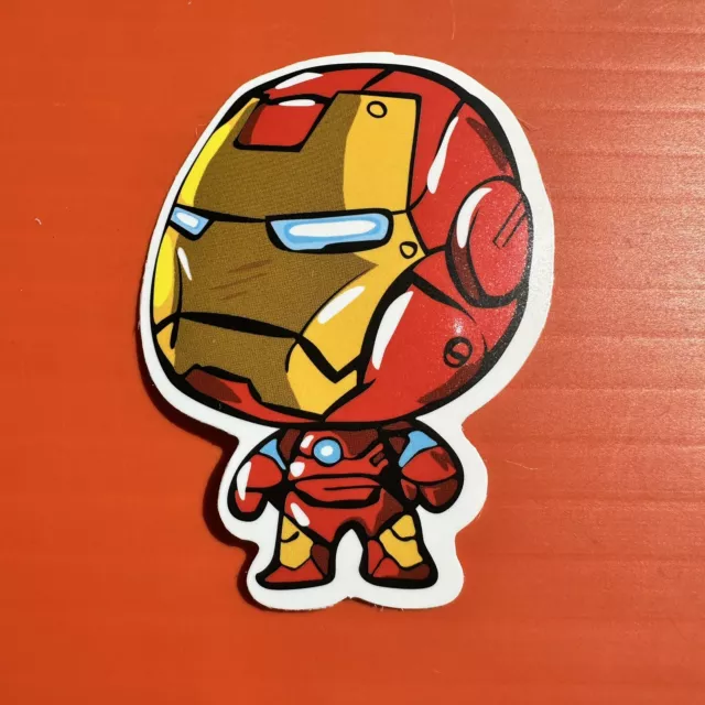 Cartoonish Iron Man Sticker Decal Superhero Parody Sticker Decal Funny Marvel