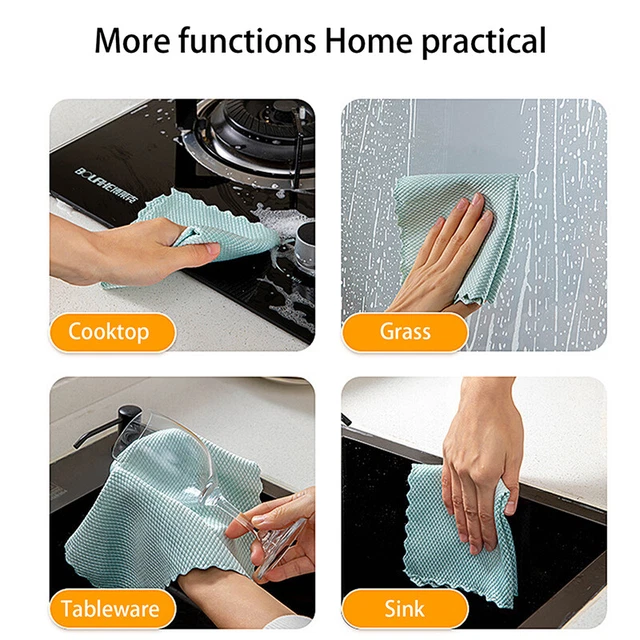 10X NanoScale Cleaning Cloths Streak-Free Miracle Kitchen Rag Reusable Dishcloth 9