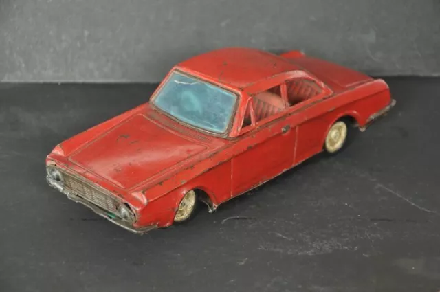 Vintage Friction Red Litho RTC 66 Car Tin Toy , Collectible