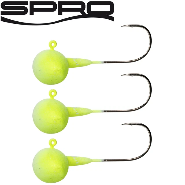 Spro Football Gripper Jig 90 gelb/weiß - 3 Jighaken Gamakatsu, Jigköpfe
