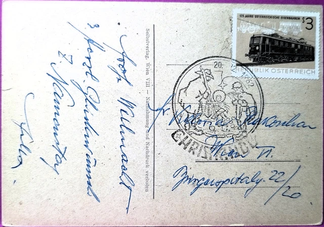 CHRISTKINDL 1962    Christkindlstempel auf Postkarte  echt gelaufen