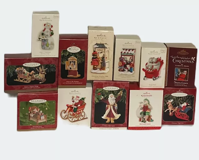 Hallmark 12 Different Christmas Tree Ornaments 1997-2013 NEW