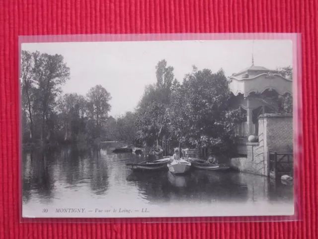 Cpa Ecrite Timbre Montigny Vue Sur Le Loing Barques