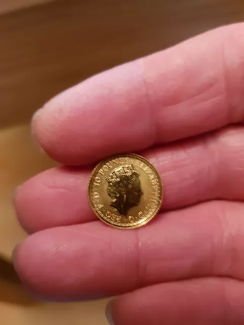 Bullion 2018 Gold Britannia Tenth Ounce Coin In Mint Condition .