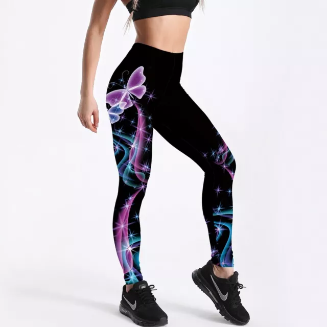 New Leggings Girls and Women Sports Yoga Pants Digital 3D Printed Butterflies