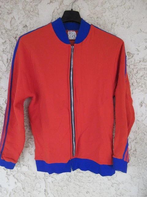 Veste Sport Vintage Années 70 - Couleur Bordeaux - Taille M - Style Survêtement Rétro - Pour Homme - Occasion Très Bon état