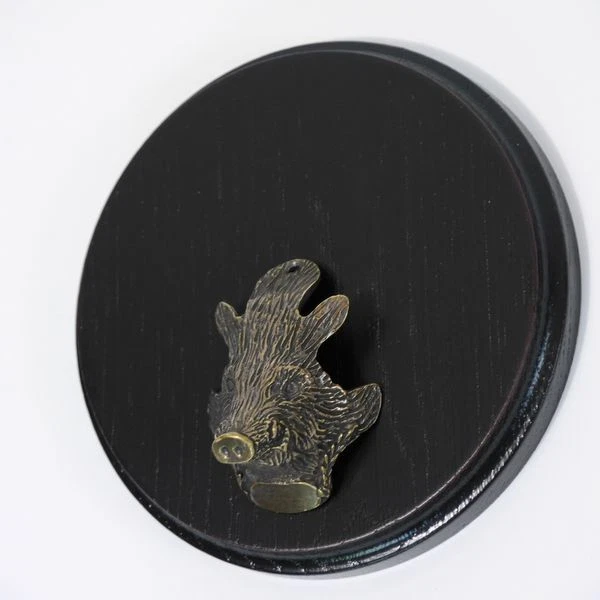 Placa de Jabalí Tablero Keiler Af 13 CM Escudo Trofeo Oscuro Pequeñas Cabeza