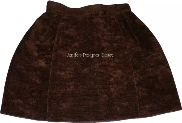 NWT DOLCE & GABBANA D & G 40 mini skirt brown wool cotton designer runway sheen