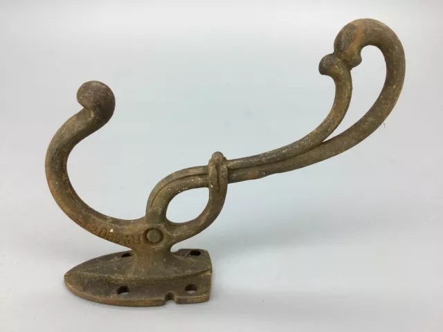 Excellent Antique Cast Iron Classic Art Nouveau Coat Hook Genuine Period Piece