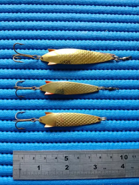 3 x Vintage Abu Tobys, 7g, 10g and 12g  in "G" Colour, Made in Sweden Pre 1982.