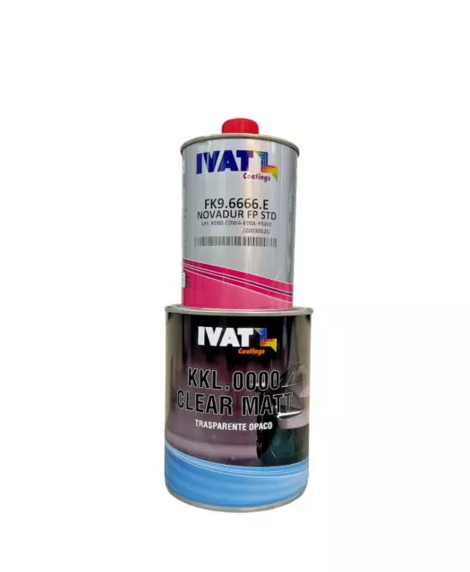 Ivat Trasparente Opaco Acrilico 1Lt Kkl.0000 + Catalizzatore 500Ml X Auto E Moto