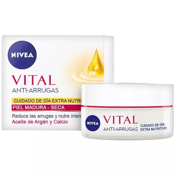 Nívea Cream Vital Antiarrugas Con Aceite De Argan Y Calcio 50 Ml