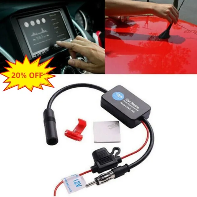 Car Auto Stereo FM&AM Radio Signal Antenna Aerial Signal Amp Booster Amplifier