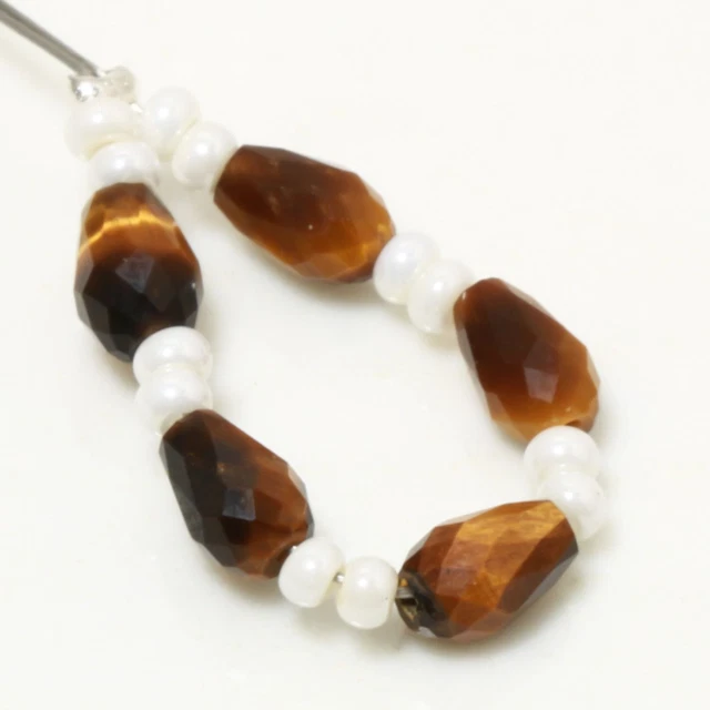 Natural Tiger'S Eye Gemstone Beads Faceted Fancy 5X3X3 mm Strand 1.8" SH-12524