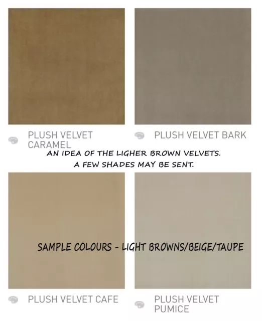 Fabric Sample For Mtm Velvet Window Curtains. Mink Taupe Caramel Chocolate Brown 3