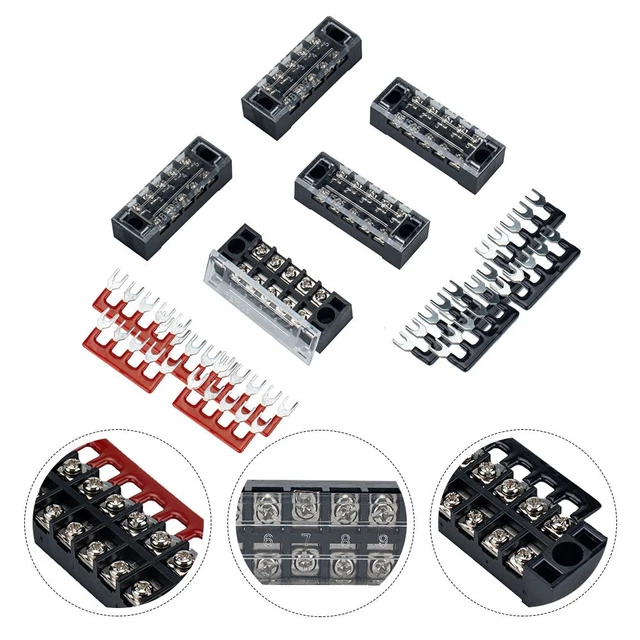 5 SETS 5 Positions Dual Row Screw Terminal Strip Blocks 5 Positions ...