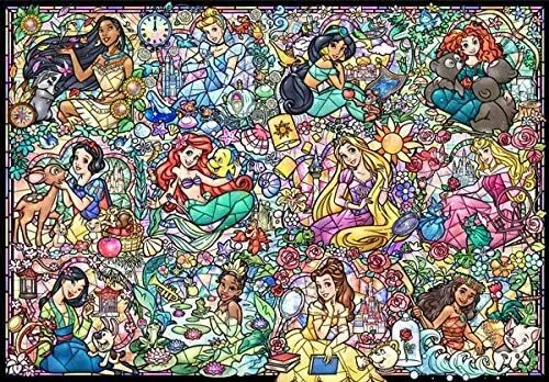 1000 Piece Jigsaw Puzzle Disney Princess Collection Stained Glass [Stained Art]