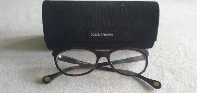 Dolce & Gabbana brown tortoiseshell cat's eye glasses frames. DD 1245. With case