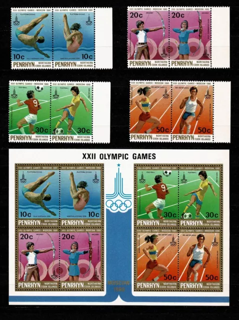 SE51 PENRHYN 1980 MS+ set  Olympic games, Moscow  MNH