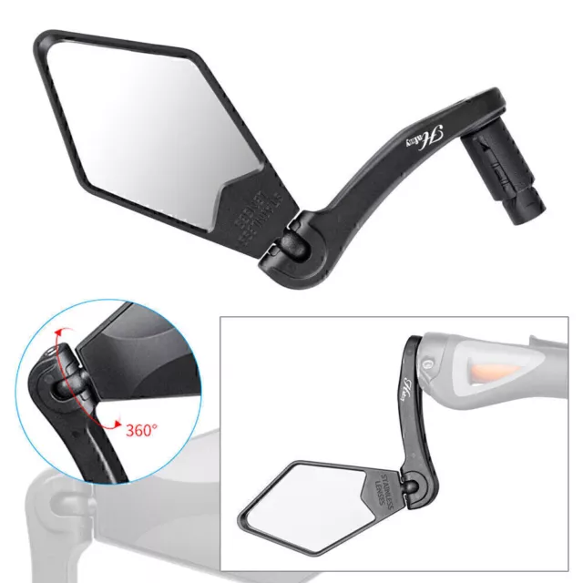 Safety Hafny Bicycle Rearview Mirrors 360° Rotatable Mirror Handlebar Cycling cl