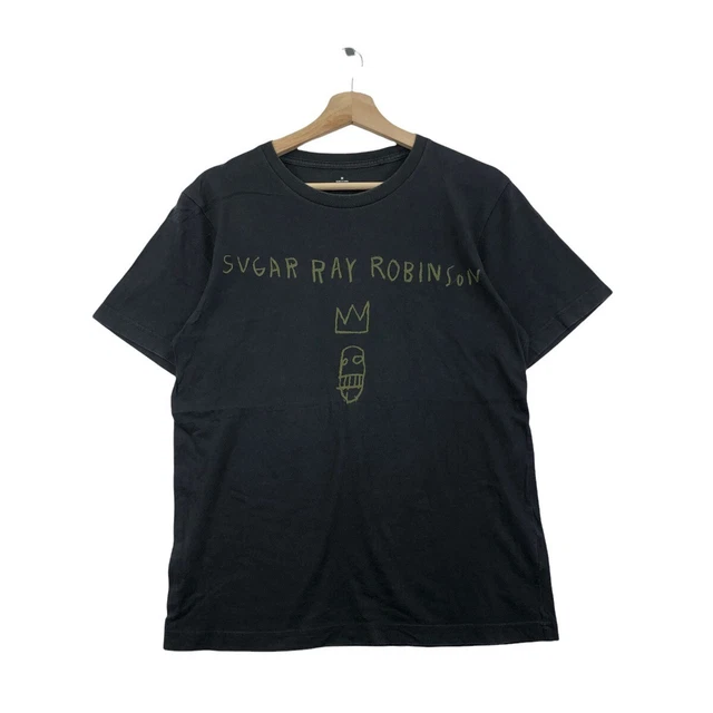 Vtg Jean Michel BASQUIAT x SUGAR RAY Robinson Boxer Tee Shirt Boxing Painting