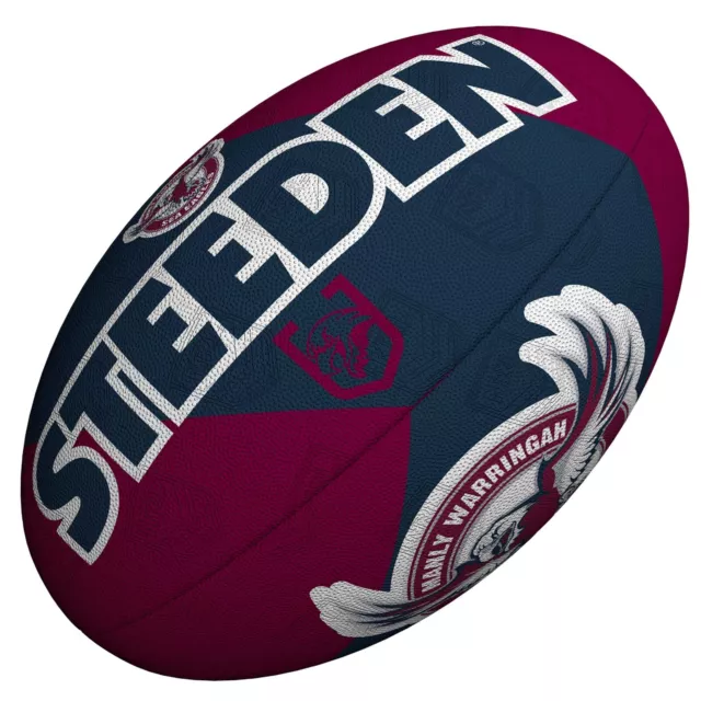 Steeden Manly Warringah Sea Eagles NRL Rugby League Supporter Ball - Size 5