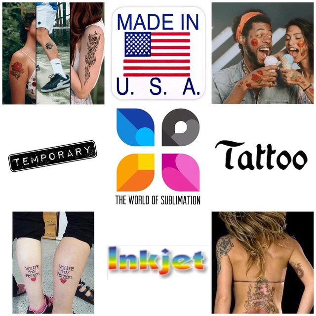 INKJET PRINTABLE TEMPORARY Tattoo Paper 5 Sh 8 5 x11 Pack Long INKJET PRINTABLE TEMPORARY Tattoo Paper 5 Sh 8 5 x11 Pack Long