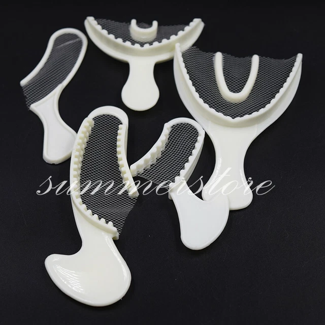20Pcs/Set Disposable Impression Trays Dental Bite Registration Triple Tray With Net Plastic Teeth Holder Mold Half Arch Dentist - 66