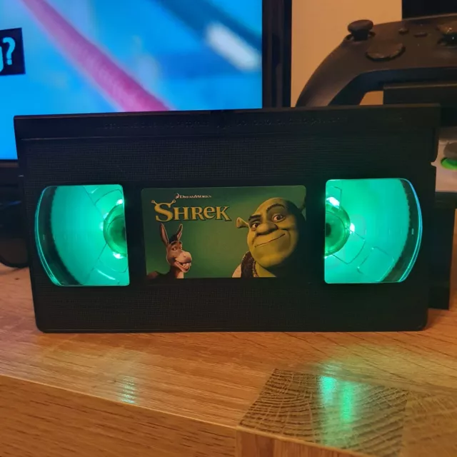 Shrek LED VHS Tape Lamp Birthday Gift for Her Him Present Halloween Retro Light