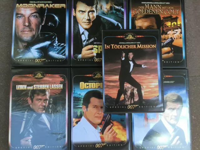 James Bond 007 Roger Moore [7 DVD] Octopussy + Colt + Spion + Mission + LEBEN